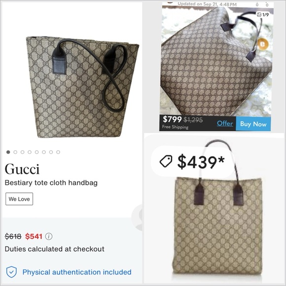 Gucci Brown Monogram Tote Bag - Picture 15 of 15